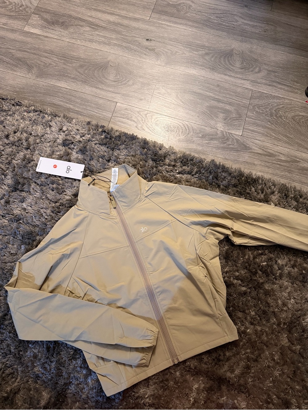 ALO Yoga Lightweight Stone Utility Jacket with Full Zip